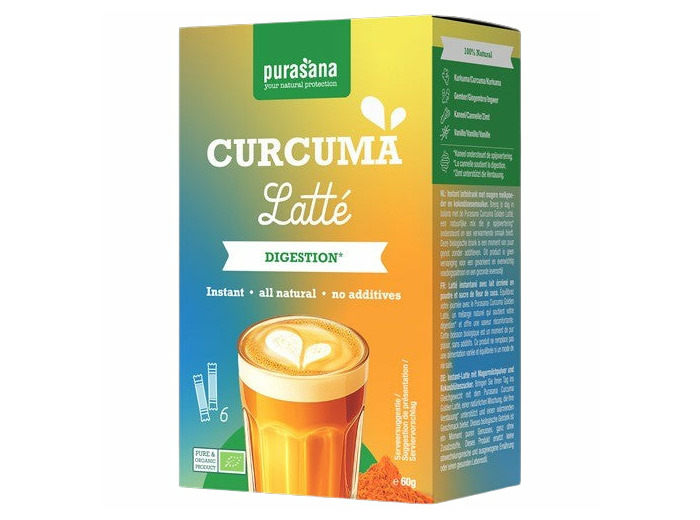 Curcuma Latte-6 Sticks Purasana-Lait Doré Bio
