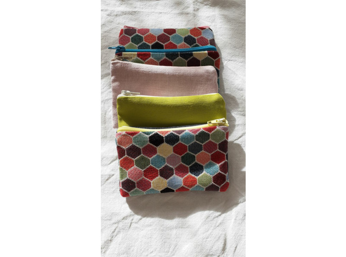 Porte-monnaie réalisé en tissu d'ameublement par mes soins