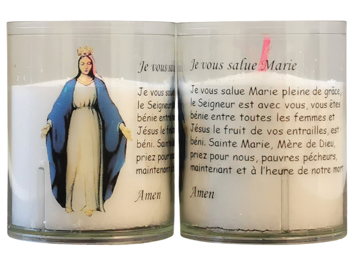 Veilleuse Vierge Miraculeuse + Prière VS5 50/65mm. 20H