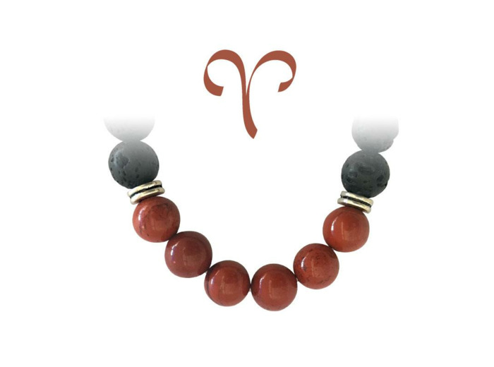 Bracelet zodiacal Jaspe Rouge-pierre du Bélier