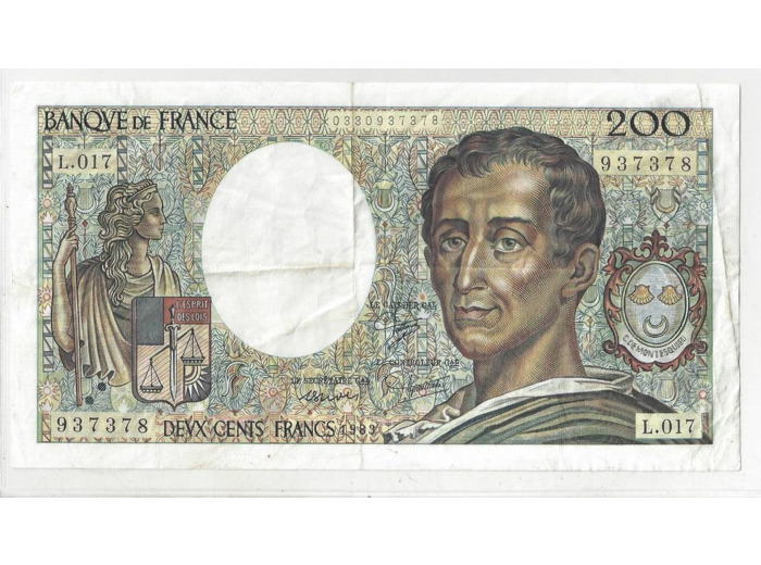 FRANCE 200 FRANCS MONTESQUIEU 1983 L.017 TTB