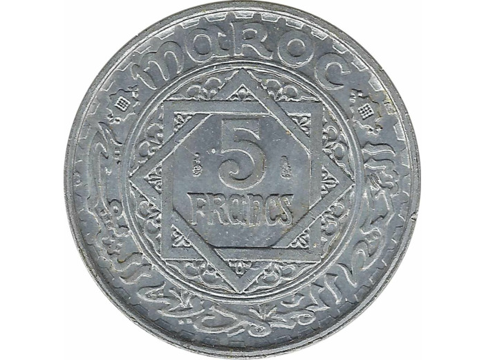 MAROC 5 FRANCS 1370 H (1951) SUP