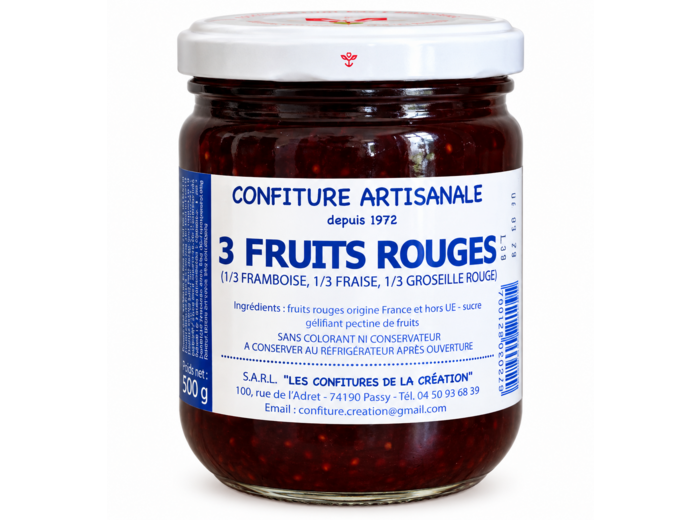Confiture de Savoie 3 fruits rouges