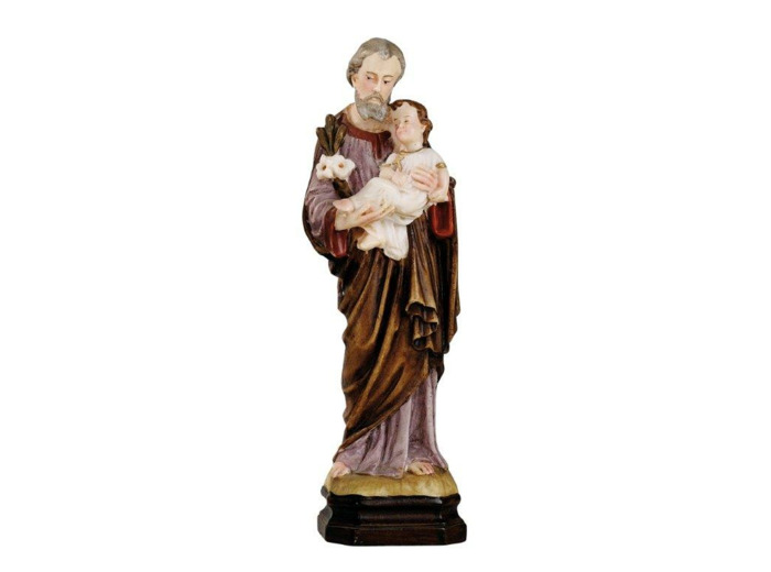 St Joseph 15 cm résine polychrome peint main