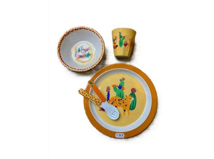 COFFRET REPAS EN MELANIME POUR ENFANT COLLECTION DESERT