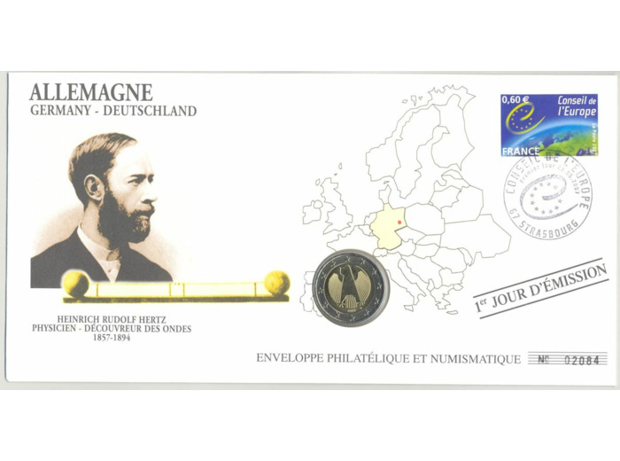 ENVELOPPE PHILATELIQUE NUMISMATIQUE CONSEIL EUROPE 2 EURO ALLEMAGNE 2003 G