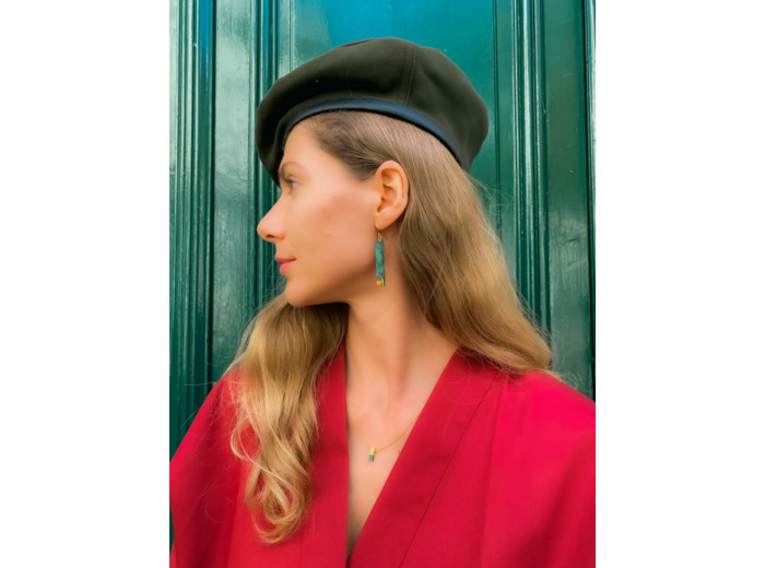 Boucles d’oreilles pendantes green