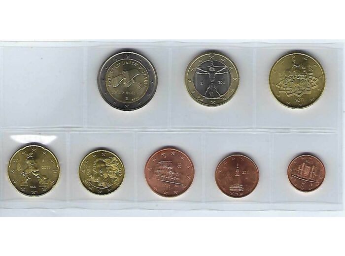 ITALIE 2011 SERIE 7 MONNAIES + 2 EURO REUNIFICATION SUP-