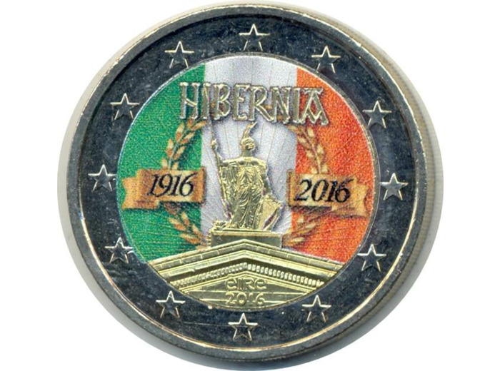 IRLANDE 2016 2 EURO COLORISEE HIBERNIA SUP