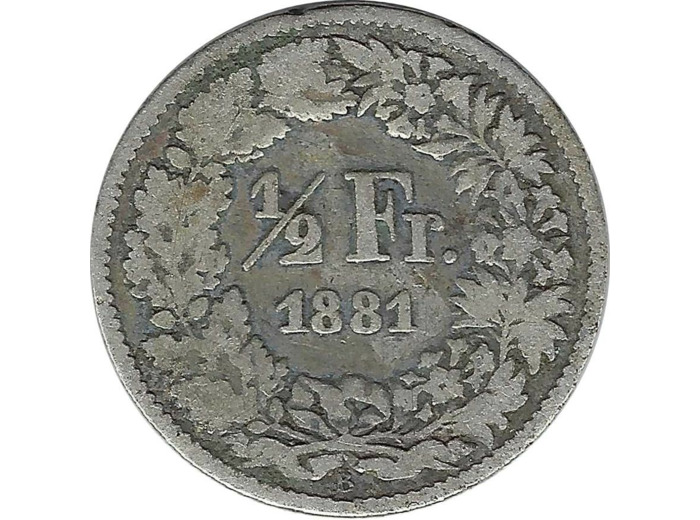 SUISSE 1/2 FRANC 1881 B TB-