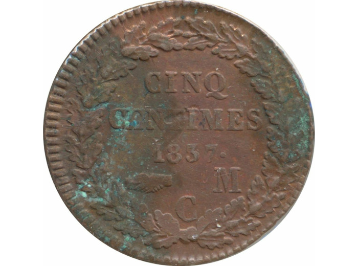 MONACO 5 CENTIMES 1837 MC SUP
