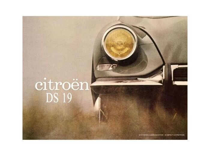 Plaque métal - Citroën DS 19 Phare - 40x30cm - Décoration vintage ds - Citroen