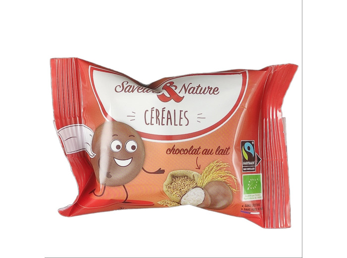 Billes de Céréales Enrobée De Chocolat au Lait Bio 45g
