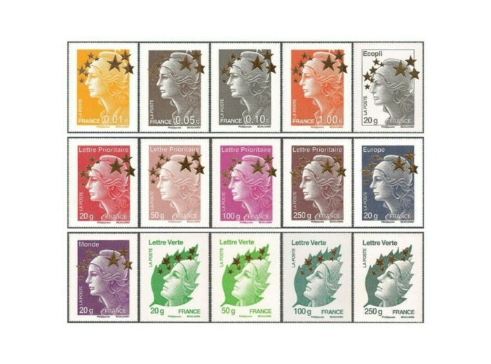 FRANCE SERIE N°4662A à 4662Q TIMBRES MAXI MARIANNE DE BEAUJARD (2012) NEUFS**