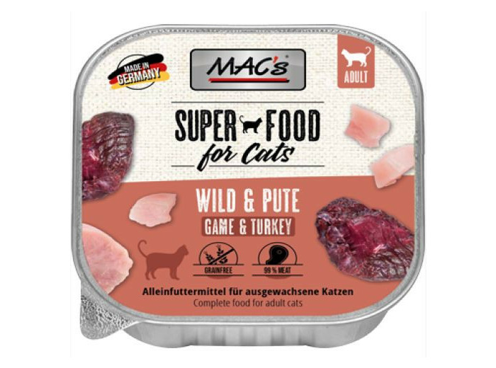 MAC'S Raffineur, saveur Gibier & dinde pour chat - 100g