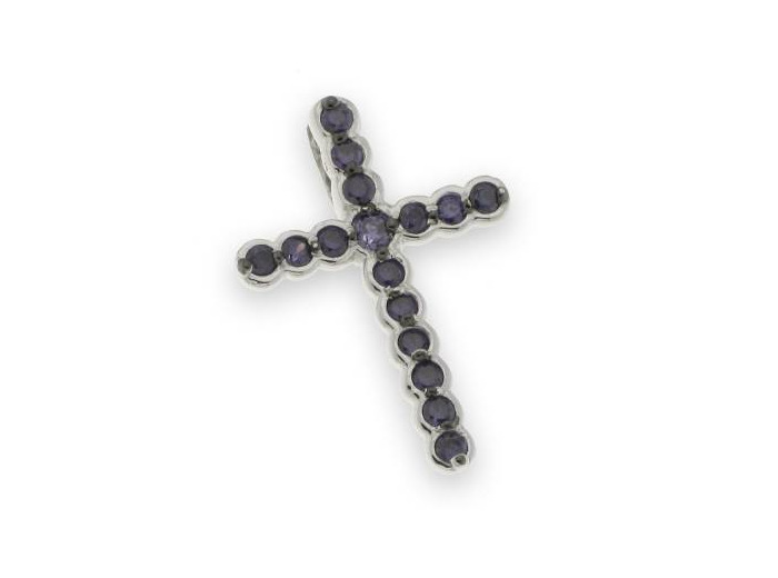 Croix en Argent 925 1,9cm - SAPHIR synthétiques