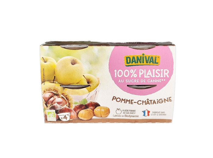 Compote Pomme Châtaigne 4x100g Bio