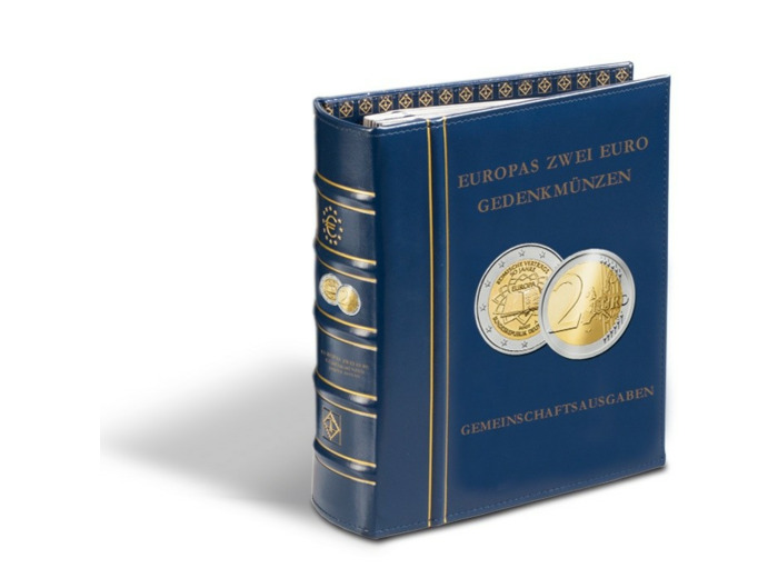 ALBUM PREIMPRIME CLASSIC OPTIMA 2 EURO COMMEMO. EMISSIONS CONJOINTES BLEU 343382