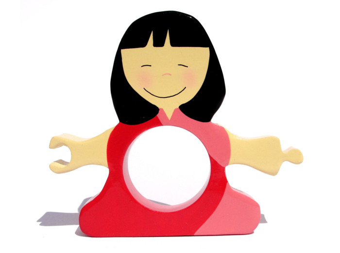 Rond de Serviette Asiatique Fille 13x12cm