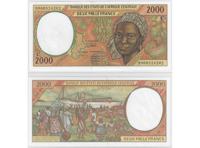 BANQUE DES ETATS DE L'AFRIQUE CENTRALE B.E.A.C CONGO 2000 FRANCS 1999 NEUF