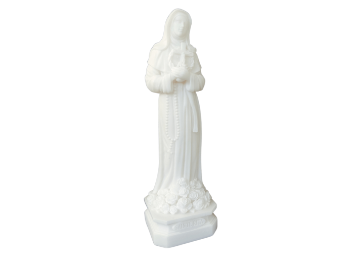 Sainte Rita - Statue en albâtre 29cm - Blanche