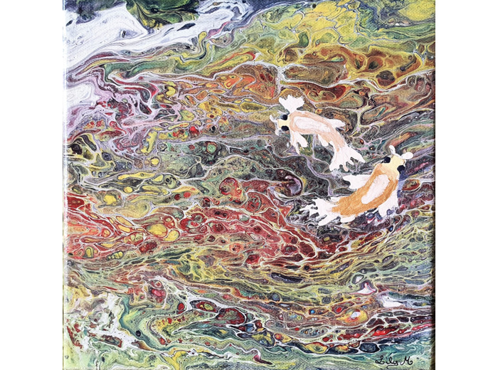 Tableau 20x20 cm "Ruisseau"