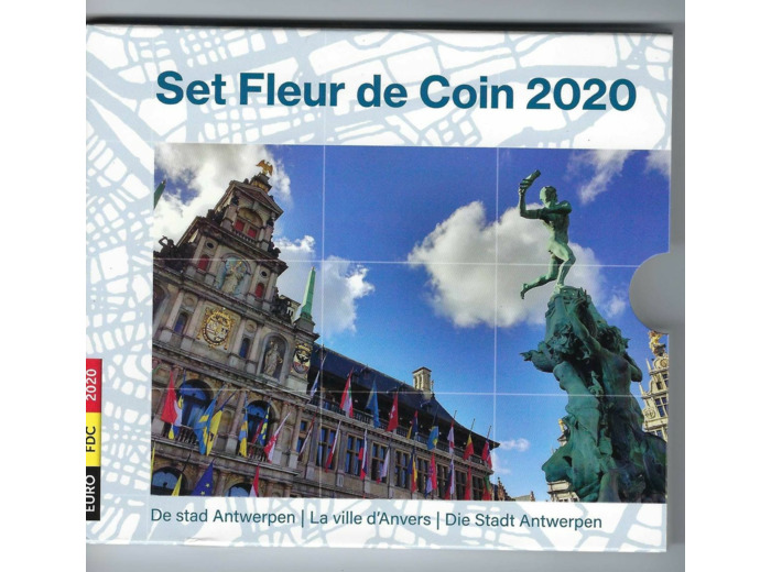 BELGIQUE 2020 LA VILLE D'ANVERS SERIE 10 MONNAIES BU