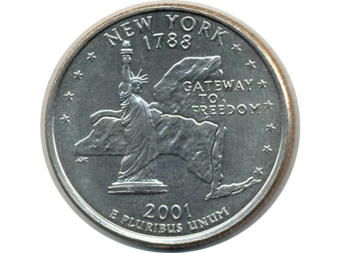 AMERIQUE (U.S.A) 1/4 DOLLAR 2001 D NEW YORK SUP (W318)