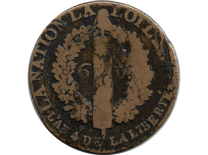 FRANCE 6 DENIERS FRANÇOIS 1792 I (Limoges) TB