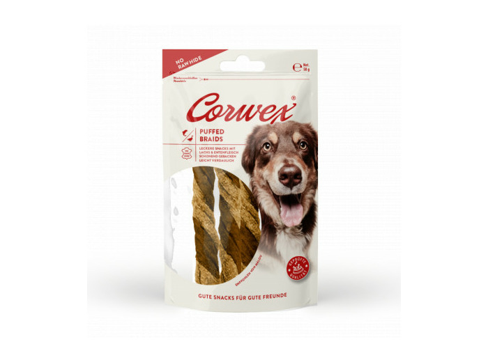 CORWEX, Torsades soufflés au canard et saumon - 50g