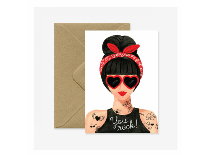 Carte  you rock ! - Hipster girl  - AWS