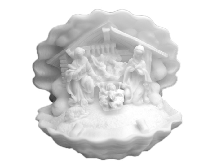 Crêche en Albâtre 7cm Blanche