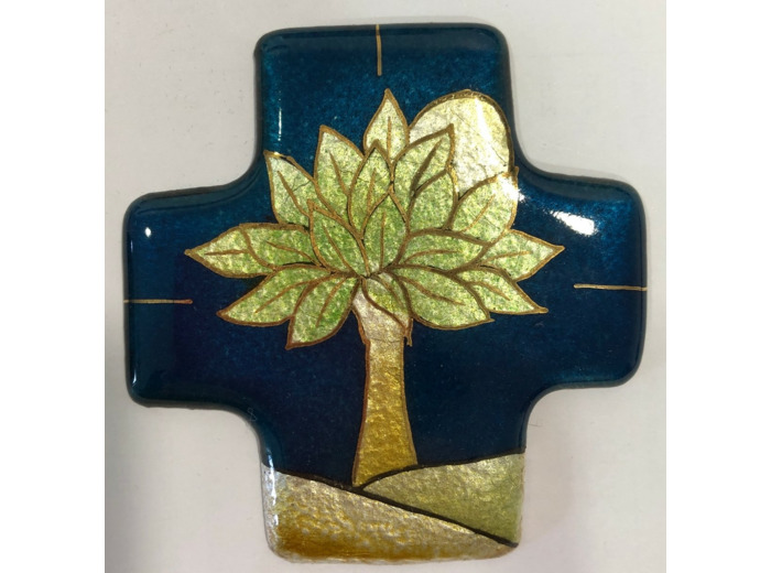 Croix ARBRE DE VIE 7,7x8cm - EMAUX DU LIBAN