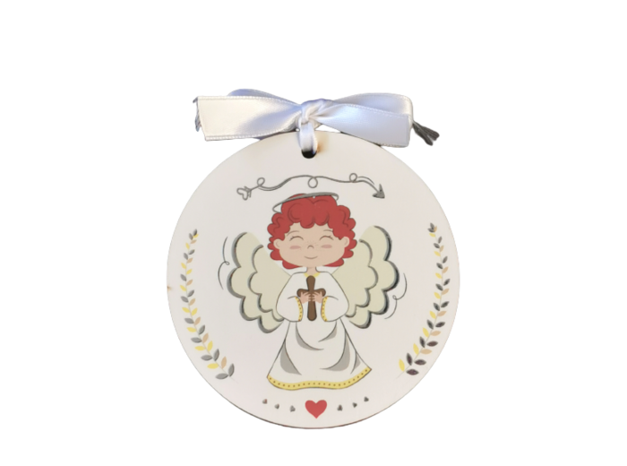 Médaillon de Berceau en Bois D10cm - GARÇON