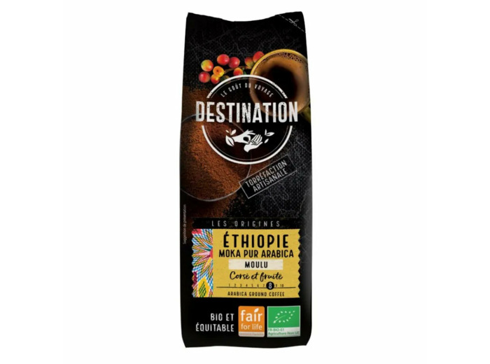 Café Moulu Éthiopie Moka Pur Arabica Bio Équitable-250g-Destination