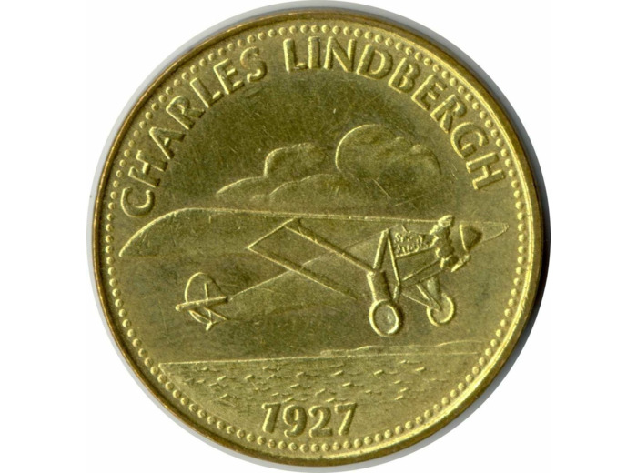 JETON - COLLECTION SHELL L'EPOPE DE L'ESPACE CHARLES LINDBERGH 1927 SUP