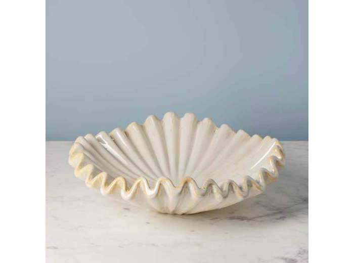 Saladier beige Médusa grès 44x44x16cm