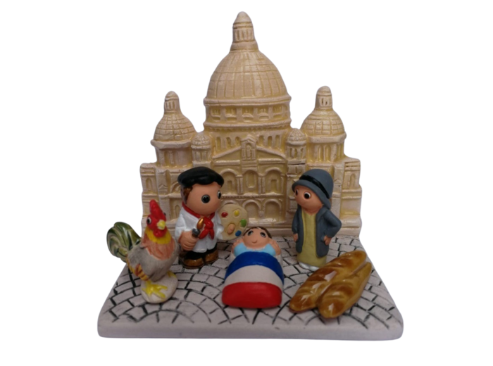 CRECHE en céramique BLOC 8x7cm- MONTMARTRE