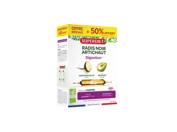 Radis noir Artichaut Bio 20 ampoules + 10 offertes