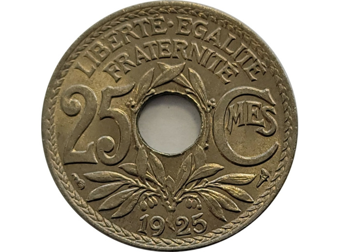 FRANCE 25 CENTIMES LINDAUER 1925 SPL (G380) n2