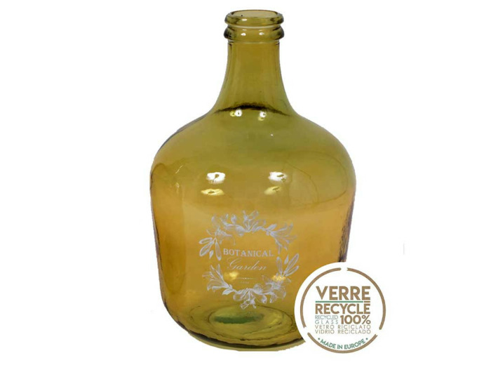Vase dame-jeanne jaune 12L 42x27cm