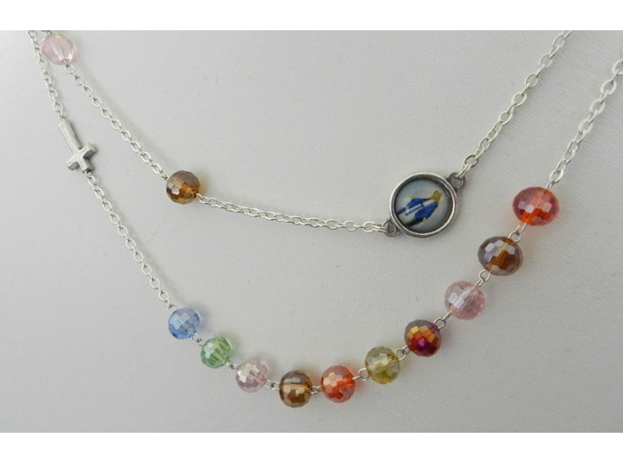 Chapelet PERPÉTUEL en CRISTAL multicolore- 8mm