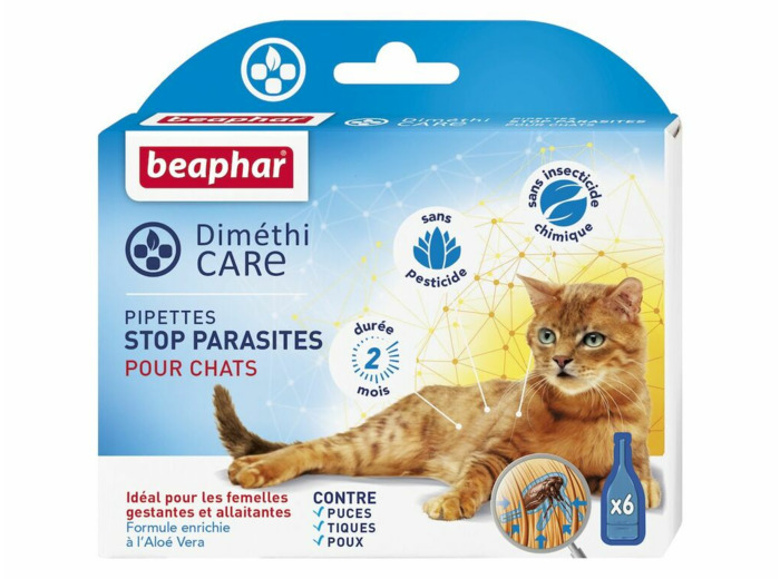 DIMETHICARE Pipettes Stop Parasites pour chat - SANS pesticide - Beaphar