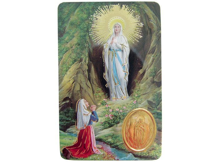 Carte Plastifiée + Poinçon + Prière 55x85cm - ND DE LOURDES