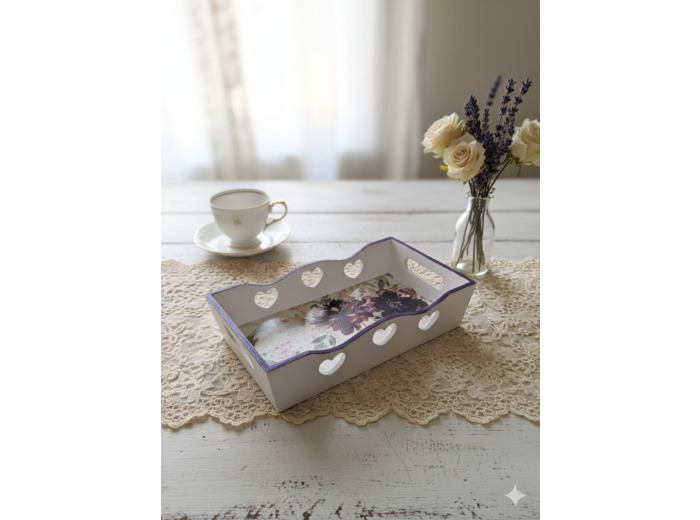 Charmant plateau décoratif en bois