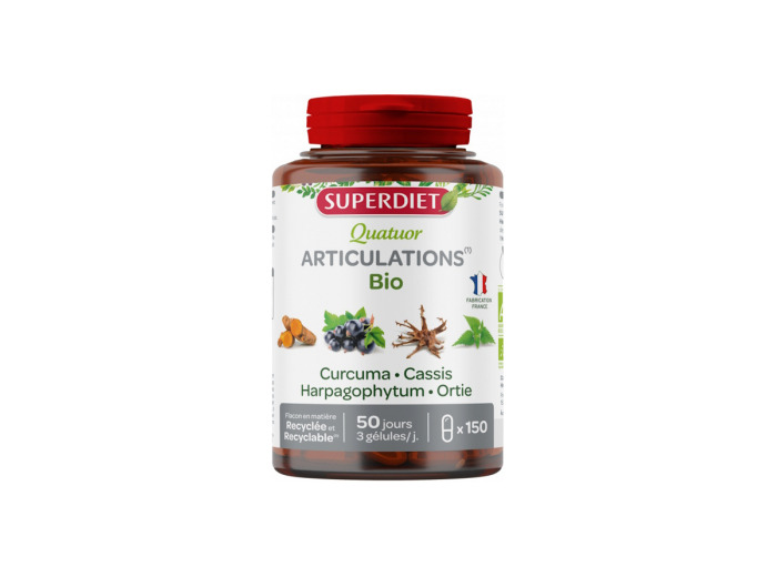 Quatuor curcuma harpagophytum cassis ortie Bio 150 gélules