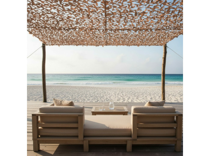 Filet de camouflage militaire S-Cut 2x3 m ombragé sable