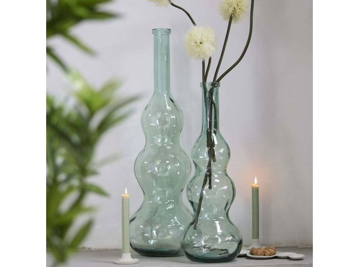 Vase verre vert clair Venerio 33x33x100cm