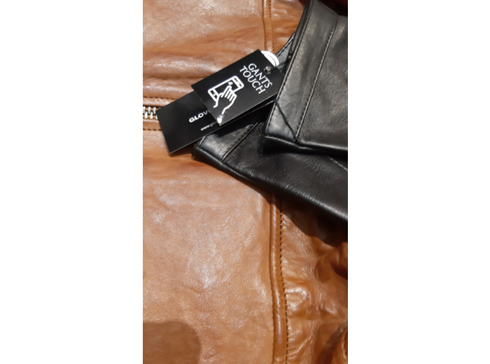 GH0805 Gants touch homme cuir agneau noir, marron