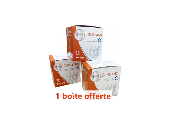Lot de 3 Colarthrogen 3 x 20 sachets Collagène et acide hyaluronique